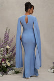 Divine Timing Powder Blue Maternity Maxi Dress With Cape Sleeves