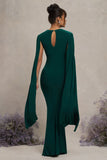 Divine Timing Bottle Green Maternity Maxi Dress With Cape Sleeves