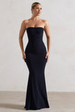 Ceremony Navy Bandeau Fishtail Maxi Dress