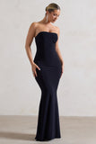Ceremony Navy Bandeau Fishtail Maxi Dress