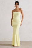 Ceremony Lemon Bandeau Maxi Dress