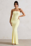 Ceremony Lemon Bandeau Maxi Dress