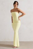 Ceremony Lemon Bandeau Maxi Dress