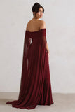 Carlotta Berry Bardot Maxi Dress With Chiffon Cape