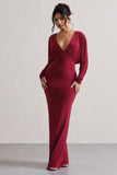 Ruth Berry Draped Plunge-Neck Maxi Dress