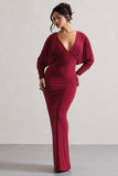 Ruth Berry Draped Plunge-Neck Maxi Dress