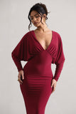 Ruth Berry Draped Plunge-Neck Maxi Dress