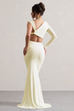 Neomie Cream Fishtail Maxi Skirt
