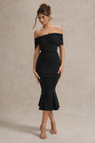 Lydia Black Bardot Bow Detail Midi Dress