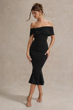 Lydia Black Bardot Bow Detail Midi Dress