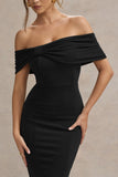 Lydia Black Bardot Bow Detail Midi Dress