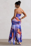 Florianne Ombre Print Ruched Bandeau Midi Dress