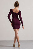 Ainsley Plum Long-Sleeve Mini Dress