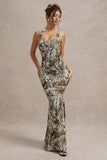 Mahina Snake Print Square-Neck Maxi Dress