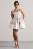 Ballet Stone Lace Square-Neck Mini Dress