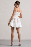 Ballet Stone Lace Square-Neck Mini Dress