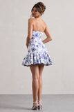 Koko Floral Print Sweetheart Mini Dress With Ruffle Hem