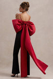 Sweet Escape Red Satin Crop Top With Oversized Satin Bow