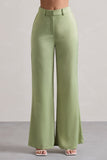Your Way Pale Green Satin Wide-Leg Trousers