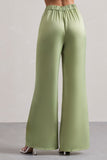 Your Way Pale Green Satin Wide-Leg Trousers