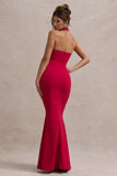 Raelynn Red Halter-Neck Cut-Out Maxi Dress With Bow
