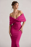 Cornelia Hot Pink Strapless Maxi Dress With Oversized Bow