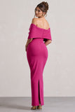 Cornelia Hot Pink Strapless Maxi Dress With Oversized Bow