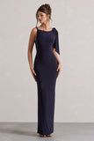 Kacey Navy Twisted Knot Maxi Dress