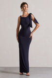 Kacey Navy Twisted Knot Maxi Dress