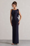 Kacey Navy Twisted Knot Maxi Dress