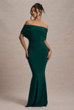 Bowden Bottle Green Bardot Maxi Dress
