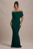 Bowden Bottle Green Bardot Maxi Dress