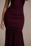 Verano Plum High-Neck Tiered Maxi Dress