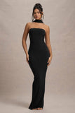 Nobu Black Bandeau Maxi Dress With Halter-Collar