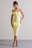 Remember Me Lemon One Shoulder Midi Dress