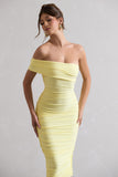 Remember Me Lemon One Shoulder Midi Dress