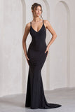 Lucky Number Black Cross Back Maxi Dress