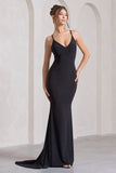 Lucky Number Black Cross Back Maxi Dress