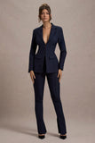 Unbeaten Navy Fitted Corset Blazer Jacket