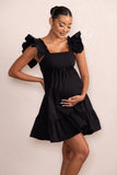 Dolly Daze Black Maternity Ruffle Mini Dress