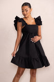 Dolly Daze Black Maternity Ruffle Mini Dress