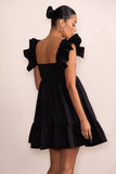 Dolly Daze Black Maternity Ruffle Mini Dress