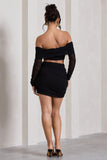 Ground Rules Black Ruched Mesh Mini Skirt
