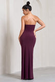 Dynamite Burgundy Pleated Bodice Split Maxi Dress
