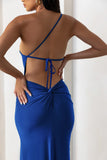Dressing Up Cobalt Blue One Shoulder Maxi Dress With Open Back Detail