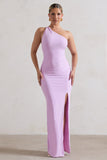 Dressing Up Lilac One Shoulder Maxi Dress With Open Back Detail