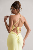 Dressing Up Lemon One Shoulder Maxi Dress With Open Back Detail