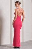 Run The World Hot Pink Sweetheart Neckline Ruffle Maxi Dress