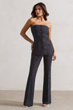 Kehlani Black Polka Dot High Waist Wide Leg Trousers
