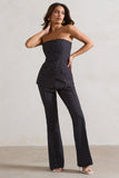 Kehlani Black Polka Dot High Waist Wide Leg Trousers